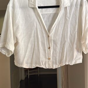 Women's White Button-Up Top